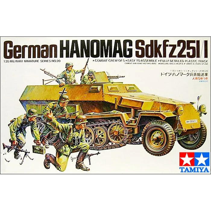 Немецкая модель в масштабе 1/35 Hanomag Sdkfz 251/1 Вт/5 фигурок военной сборки строительные