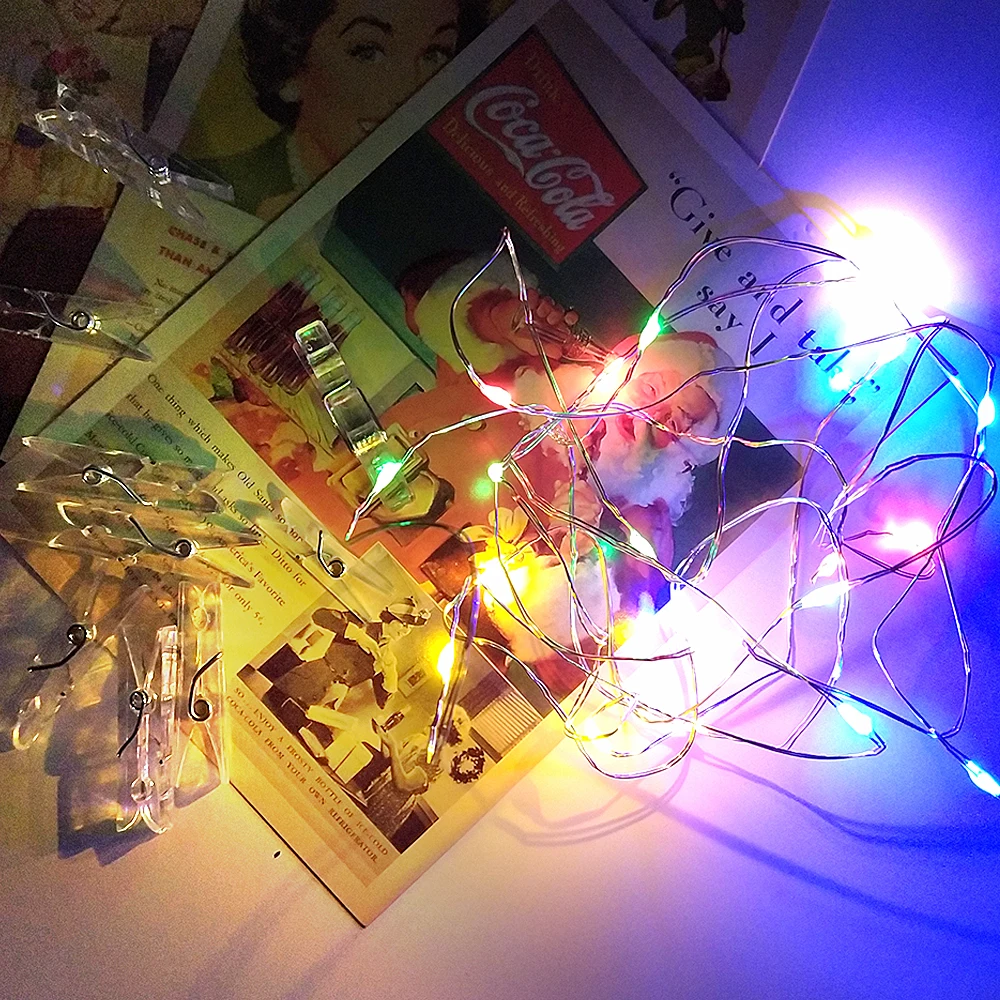 Light Chain Garland Clips Photo Lights Outdoor Indoor guirlande Bedroom Living Room Decoration Party Christmas LED String Lights