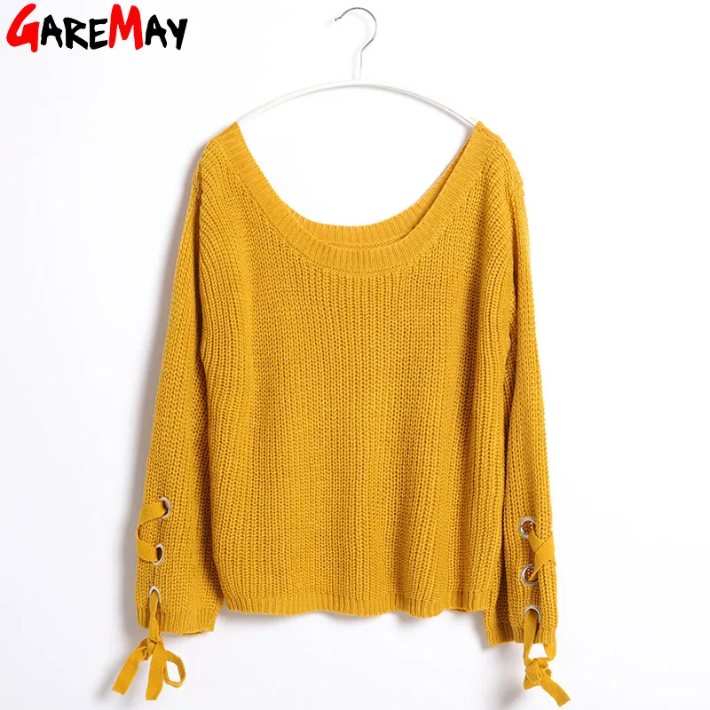 Knitting Sweater Women Pull Femme Loose Jumper Sweaters And Pullover Female Autumn Knit Casual Manche Longue Tops GAREMAY | Женская