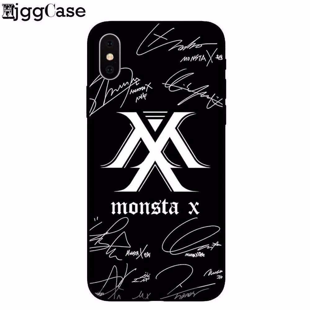 Чехол Monsta X KPOP Boy Group черный мягкий чехол для телефона iPhone 8 8Plus 7 7Plus 6 6s Plus 5 5S SE