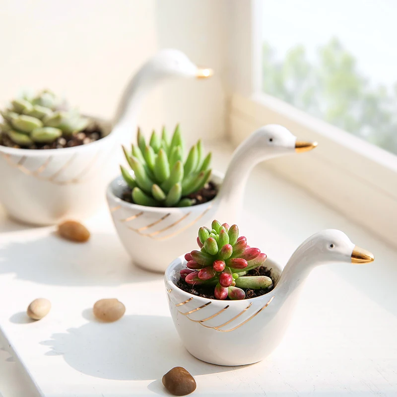 1 Piece Flower Pot Ceramic Vase Small Plant Cartoon Planter for Succulent Decorative Bonsai Home Garden Decoration | Дом и сад