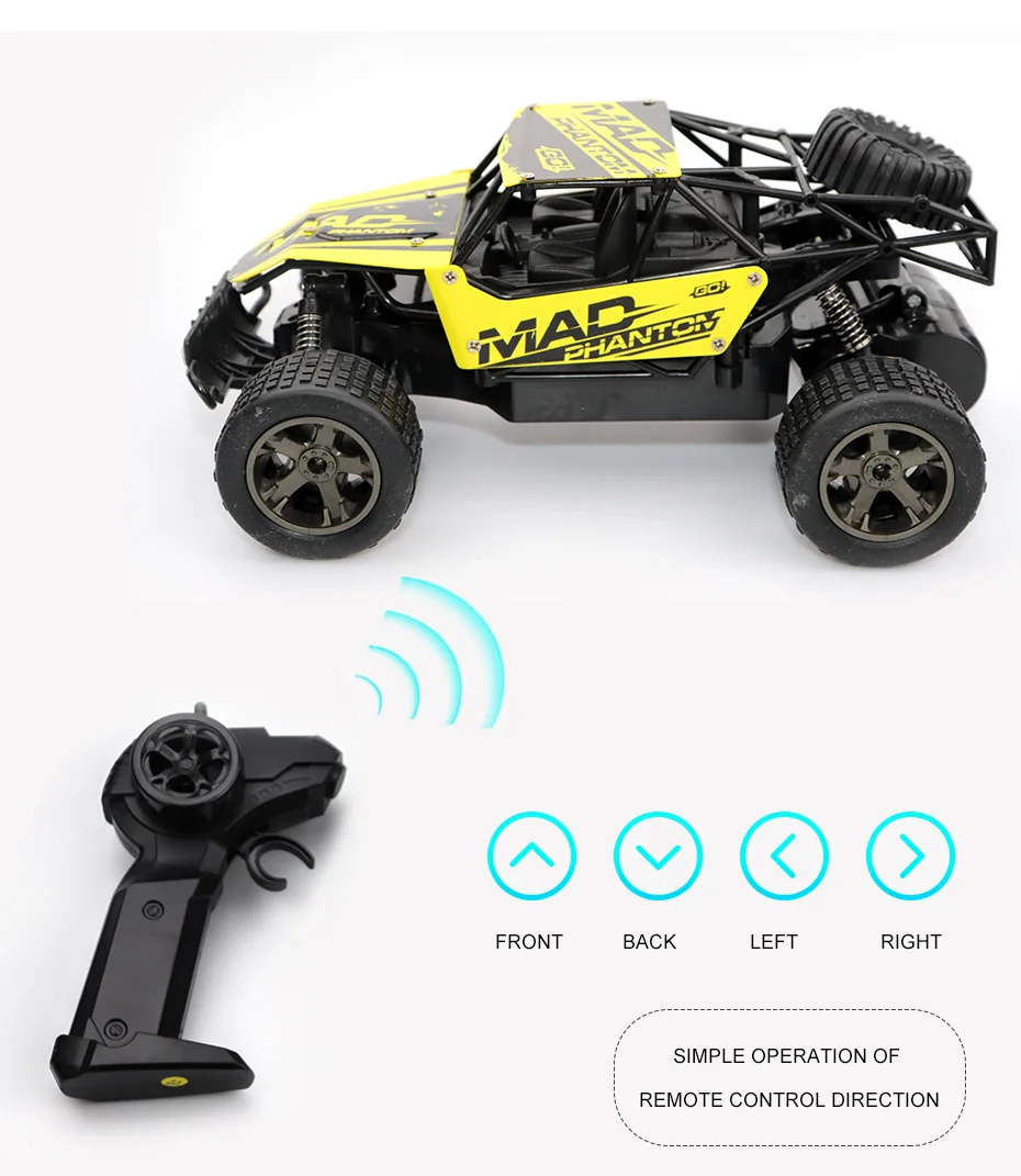 Youwant 1:18 RC автомобили 2,4 ГГц RC автомобиль амортизатор металлический корпус Внедорожный гоночный автомобиль багги Электронное Дистанционное управление автомобиль игрушка