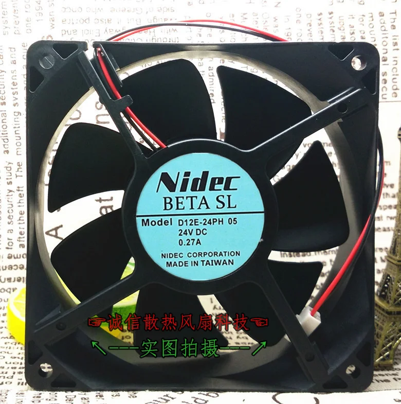 Оригинальный и аутентичный для Nidec D12E 24PH 05 (12 см) 120*120*38 мм DC 24V 0.27A 2 провода видео