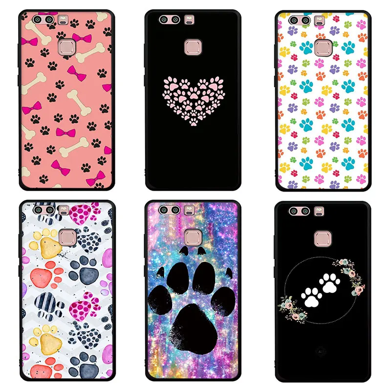 dog footprint Paw Pattern Soft Phone Cover Case For Huawei P9 P10 P20 30 P40 Pro Max P Lite smart Z Plus 2019 | Мобильные телефоны