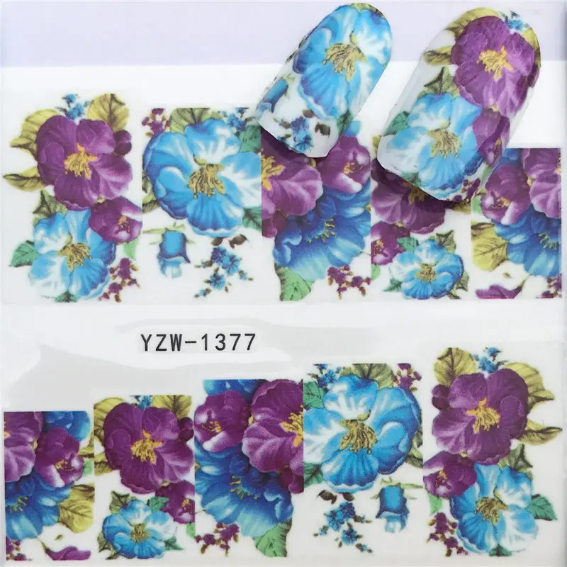YZW-1377 YWK, горячая распродажа, наклейка для ногтей, черное ожерелье, ювелирное изделие, красота, водная переводная штамповка, наклейки для ногтей, декор для ногтей, наклейка для маникюра - Цвет: YZW-1377