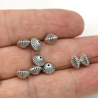 jakongo antique silver plated oval loose spacer beads for jewelry making bracelet diy findings 8mm 20pcslot