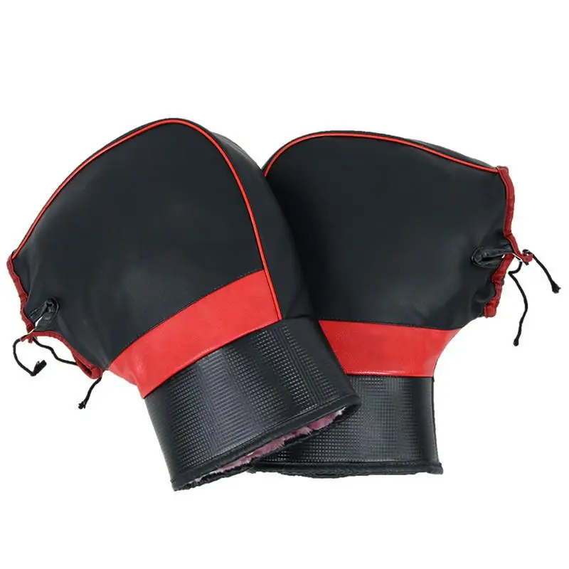 

Winter Riding Gloves Cold-proof Thick Warm Leather Gloves Windproof Waterproof Electromobile Electric Motorcycle Handlebar Glove