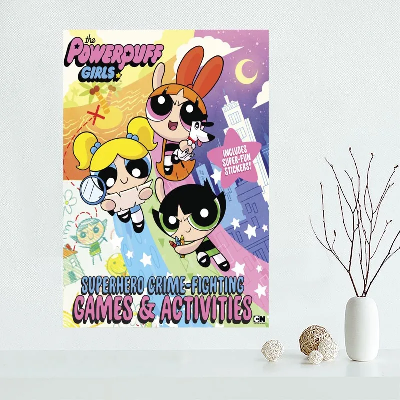 Хороший пользовательский Th Powerpuff Девушки Холст плакат печать живопись художественная стена шелк плакат ткань печать плакат Y.122