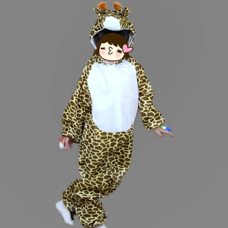 Детский костюм с рисунками животных для мальчиков и девочек Детская длинная