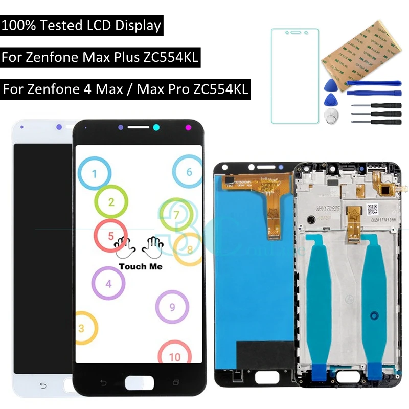 Для Zenfone 4 Max Pro/Plus ZC554KL рамка для ЖК дисплея 5 &quotДля дигитайзер в сборе запасные