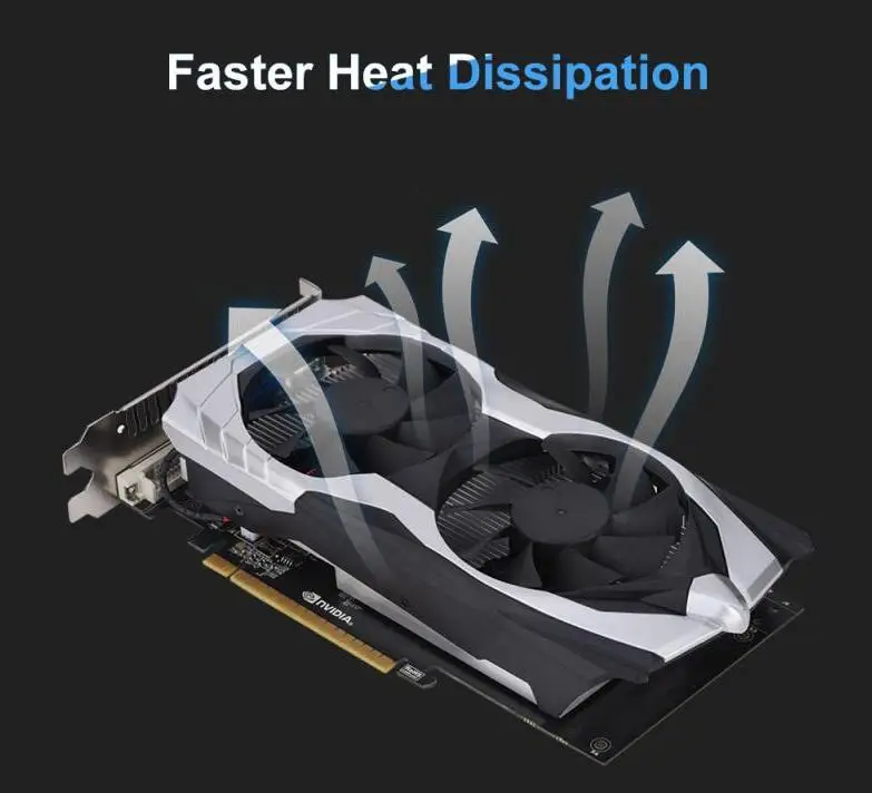 PCWINMAX оригинальная GTX1050 2G DDR5 128 бит PCI-E игровая карта мультимедийная видеокарта с VGA HDMI DVI портом. Для NVIDIA GeForce