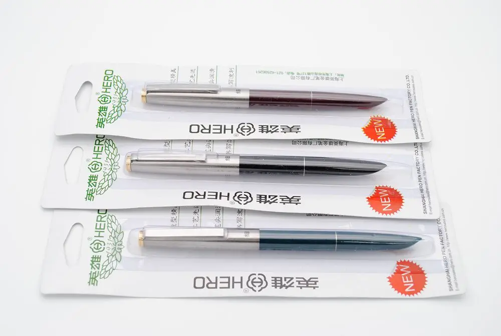 Lot 3pcs Герой 329 авторучка 0,38 мм чернильная ручка NIB(лот № 3 в разных Цвета - Цвет: Lot 3pcs