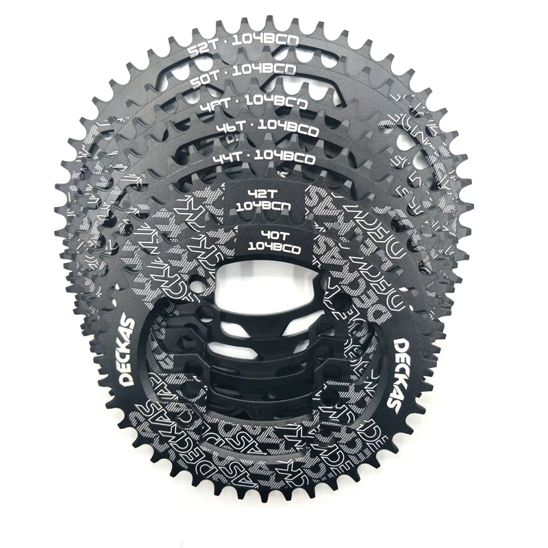 DECKAS Овальный 104BCD 40/42/44/46/48/50/52T горный велосипед Звездочка MTB велосипед, способный преодолевать Броды для shimano 8-12 Скоростей диаметра окружности болтов(алюминиевая звездочка