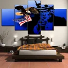 5 панель 4 июля День Независимости картина Американский Флаг Орел и Дядюшка Сэм плакат современный настенный Декор для дома холст живопись