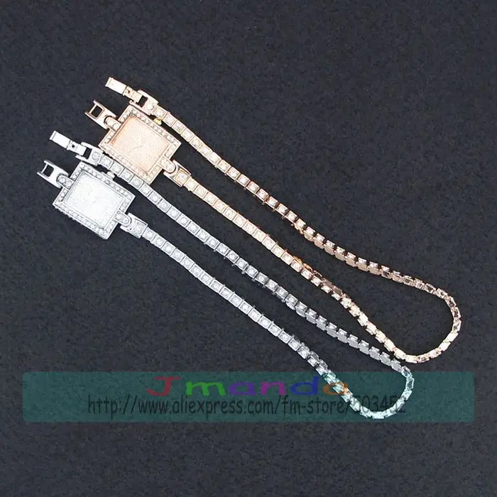 Часы наручные женские с квадратным циферблатом золотистые/серебристые 50 шт./лот |