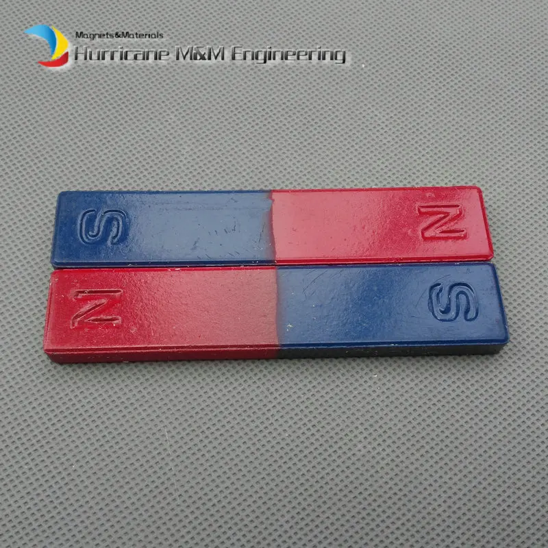 

12 pieces Magnetic Teaching Tool Magnet Bar type magnet 100x20x7 mm blue red Toy magnet educational magnet bar