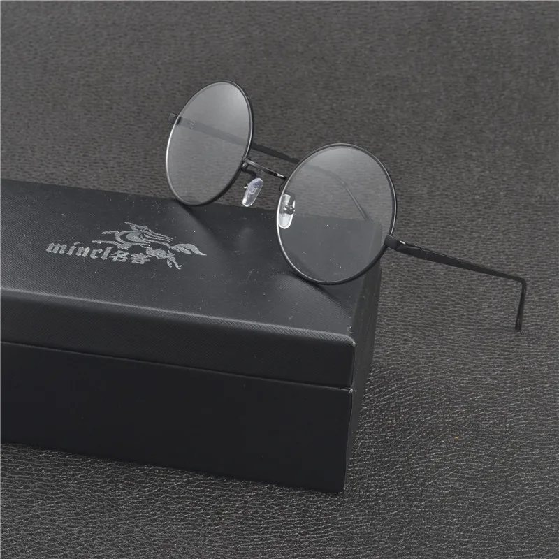 MINCL/маленькие круглые nerd очки с бесцветными линзами унисекс золотая круглая