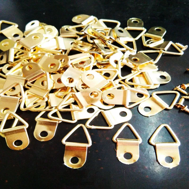 50 шт. 14x22mmGolden Triangle d образное кольцо подвесная картина масляная живопись рамка