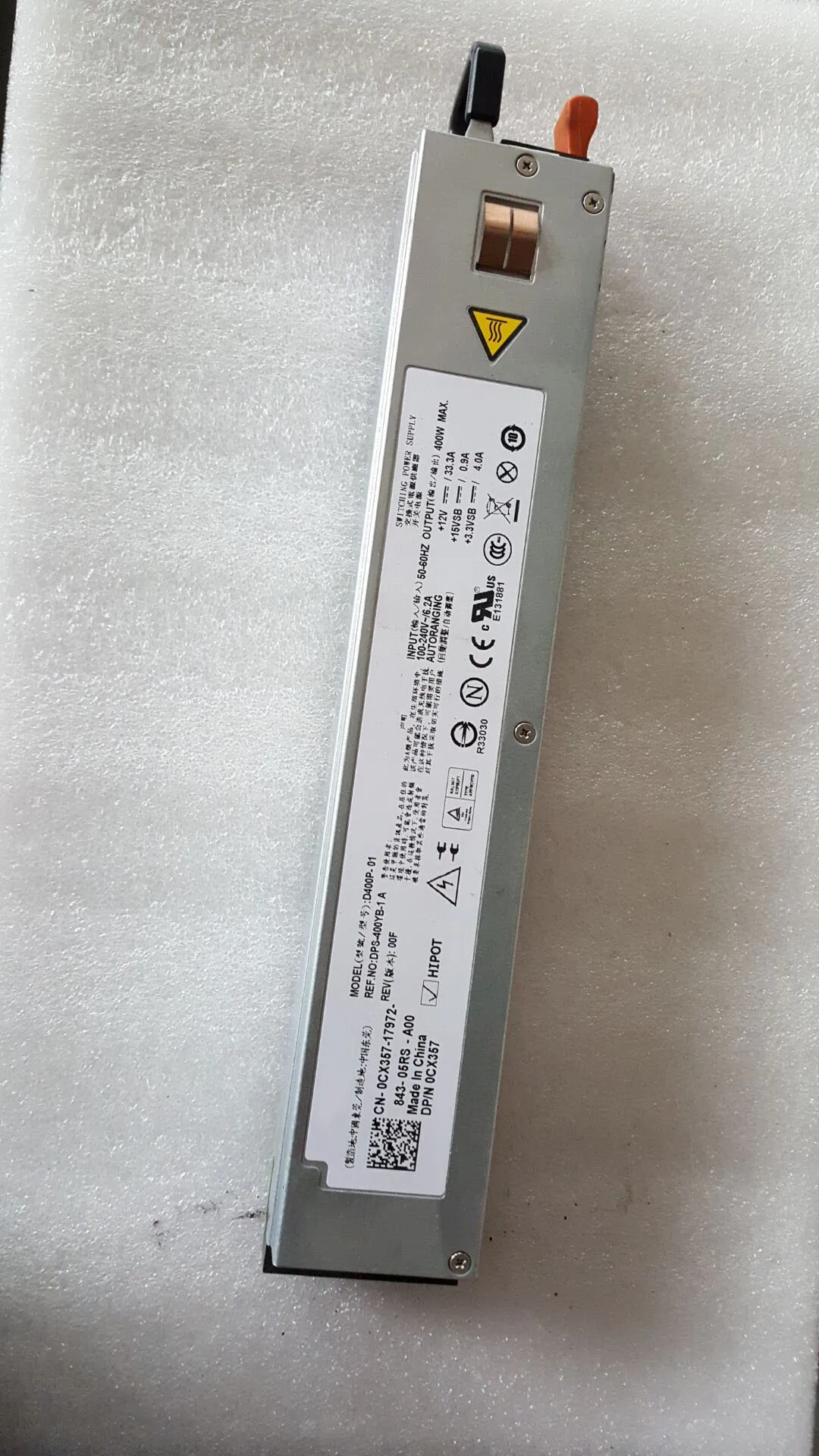 

New R300 Server Power Supply CX357 D400P-01 DPS-400YB-1 A