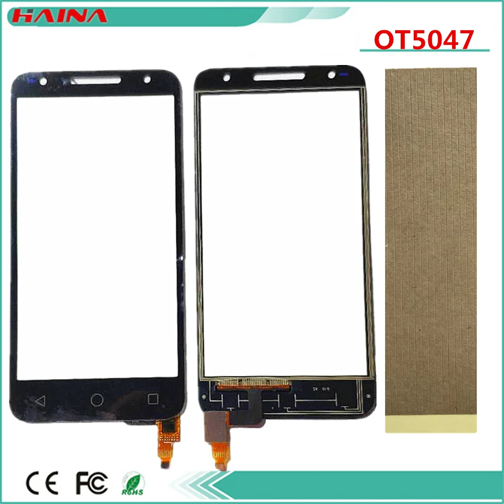 Стеклянный сенсорный экран с лентой черный для Alcatel U5 HD 5047D 5047I 5047U 5047Y OT5047 |