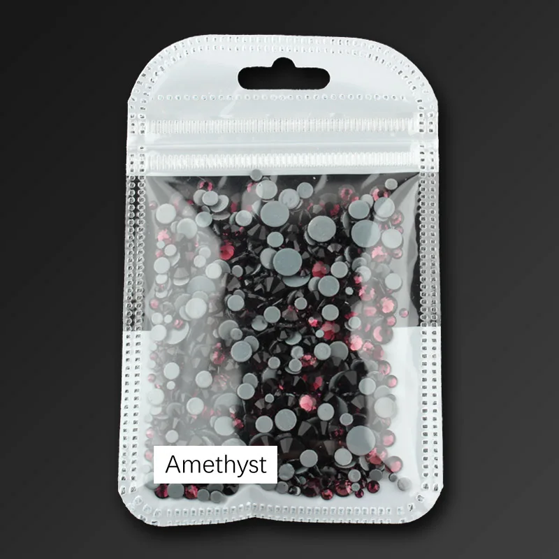 Amethyst Высокое качество, исправление хрусталя и искусственного алмаза, прозрачный SS6-SS30, разные размеры, кристаллы и камни, 1000 шт./лот, для одежды, сделай сам - Цвет: Amethyst