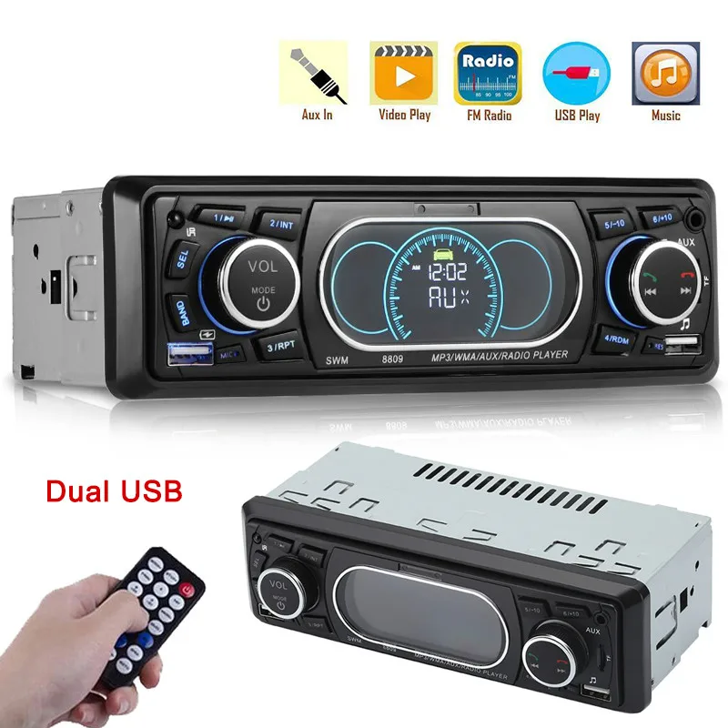 Автомагнитола 1DIN с двумя USB портами Bluetooth MP3 FM SD|Автомобильные радиоприемники| |