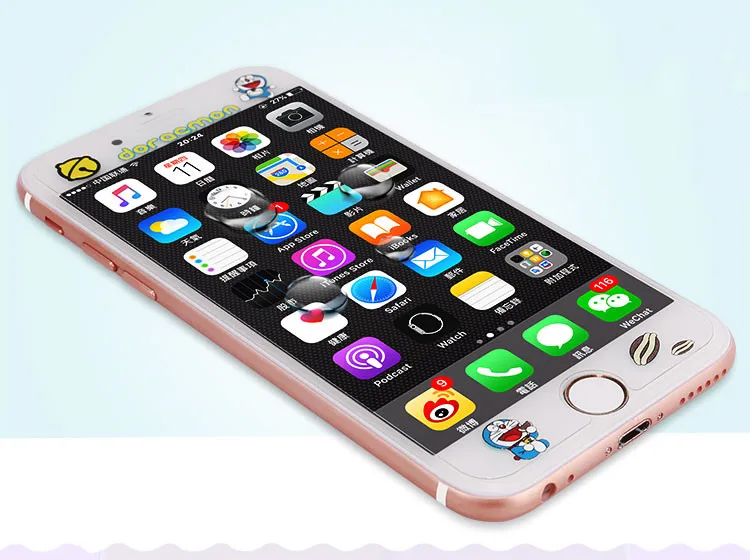 Renda Милая Мелодия одна деталь Sakura momoko Doraemon для iPhone 6 6 S 7 8 Plus Закаленное стекло протектор экрана закругленные края 2.5D