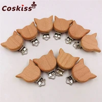 10pcs 2018 new style beech wooden pacifier clips aniamls shape pacifier holder customizable baby fashion food grade wood teether