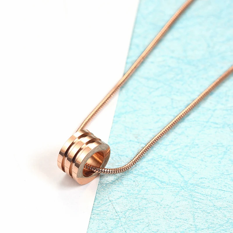 Новое поступление розовое золото женское ожерелье колье из нержавеющей стали