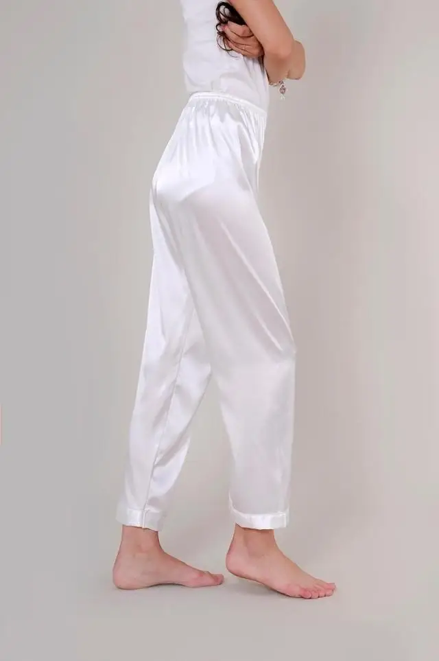 XL, XXL, XXXL размера плюс пижамные штаны для весны и лета из искусственного шелка женские пижамные штаны женские штаны для отдыха красные/черные Пижамные брюки sq335