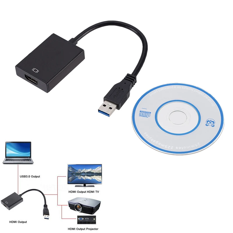 INGELON 1080 p USB 3 0 в HDMI конвертер внешняя видеокарта usb hdmi HD кабель преобразования