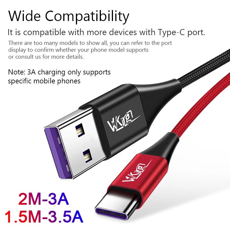 Кабель для быстрой зарядки VVKing USB Type C QC3.0 3A зарядка 1 5 м 2 Samsung Xiaomi Huawei LG быстрая 3 0