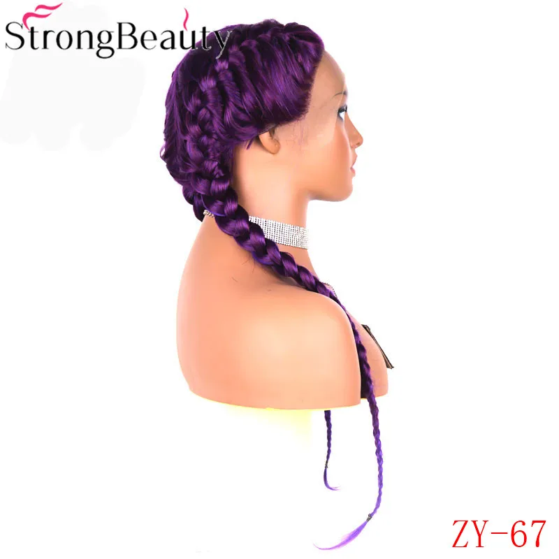 StrongBeauty Синтетический Плетеный Синтетические волосы на кружеве парик с косами с эффектом деграде(переход от темного к светлому