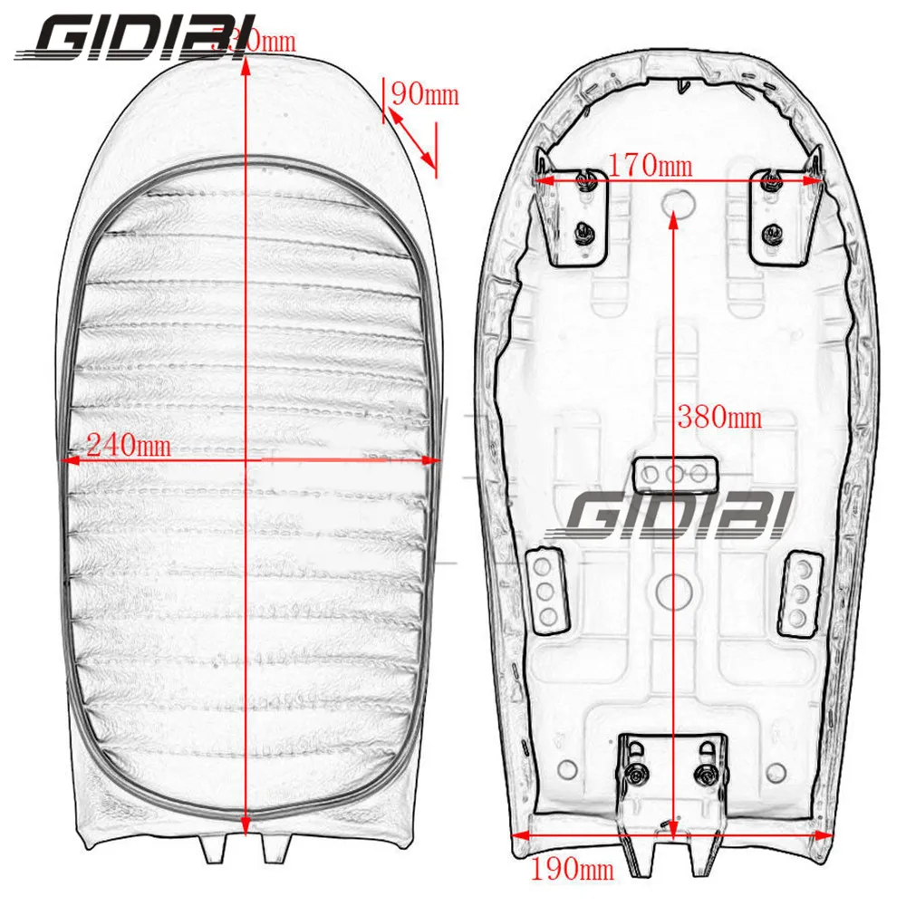 

Black Vintage Hump Seat Cafe Racer Saddle CG GN CB200 CB350 CB400SS CB500 CB750 SR400 SR500 XJ XS Motorcycle Retro Seat