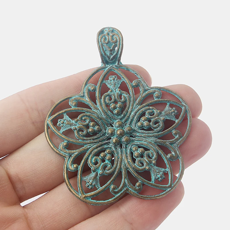 5 шт. античная бронза патина вердигрис букет цветок Подвески для DIY ювелирных
