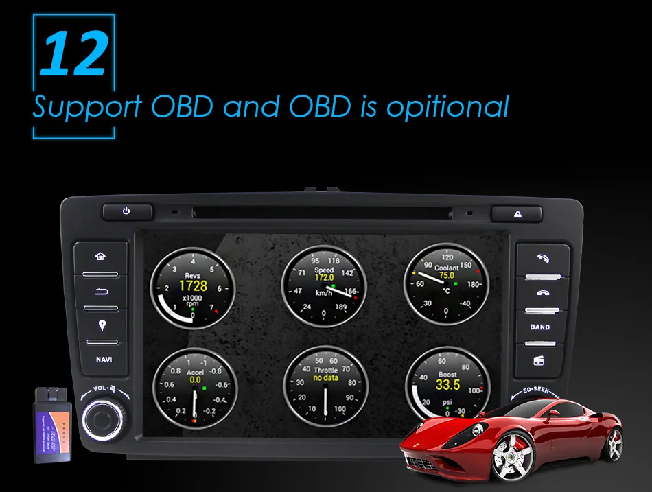 Eunavi Восьмиядерный 2 din 8 ''Android 9,0 4G ram автомобильный dvd-плеер для Skoda Octavia A7 gps навигация радио мультимедиа DAB