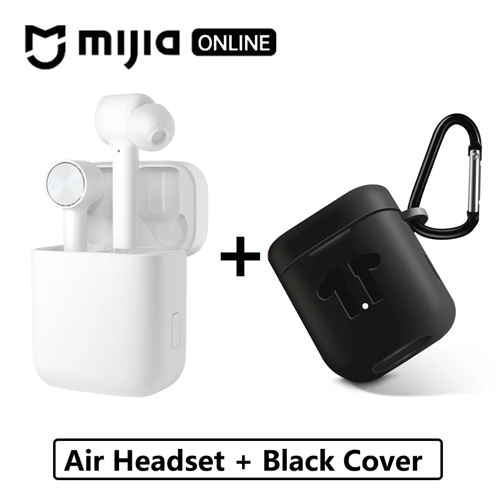 air with black cover Xiaomi Airdots Pro Bluetooth наушники Air TWS гарнитура истинный беспроводной стерео смарт сенсорный ANC автоматическая пауза кран управление спортивные наушники - Цвет: air with black cover