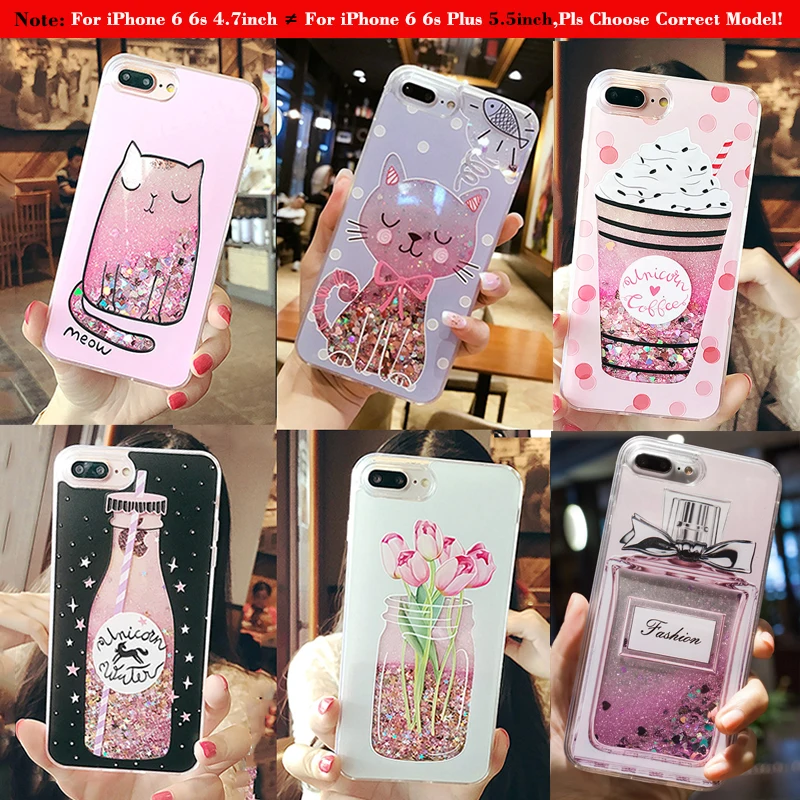 Liquid Glitter Case For iPhone X XR XS Max 8 7 Plus 5 5S SE 6 6s Perfume Quicksand Dynamic Cover |