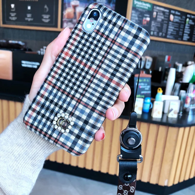 IPhoneXS Max клетчатый тканевый чехол для мобильного телефона 8 Apple6s плюшевый