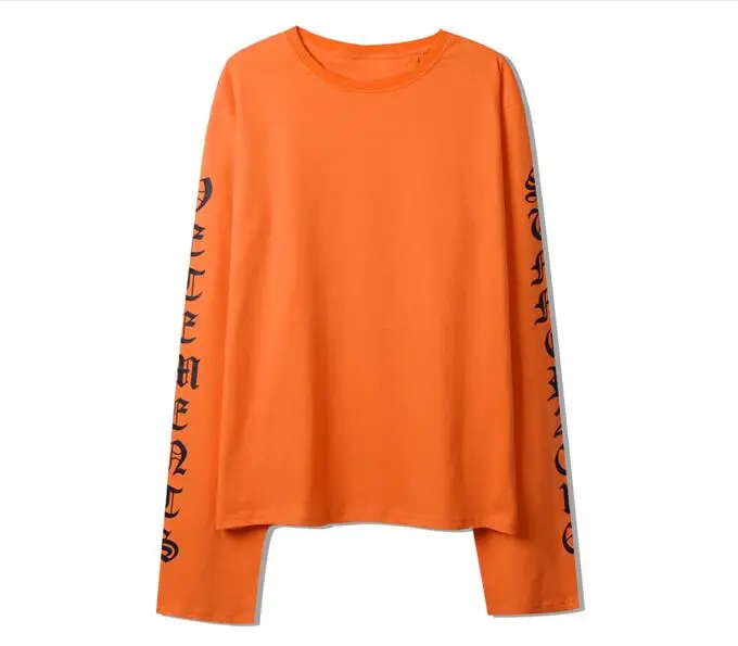 Женская свободная Осенняя тонкая футболка с длинными рукавами и надписью |