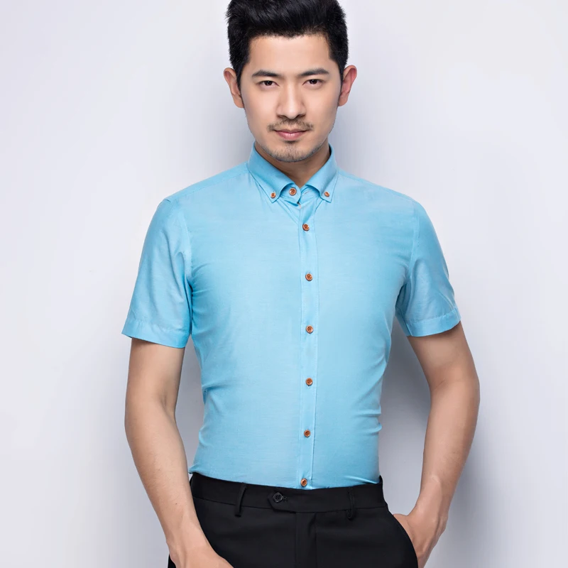 Мужская рубашка с короткими рукавами Повседневная деловая в Корейском стиле