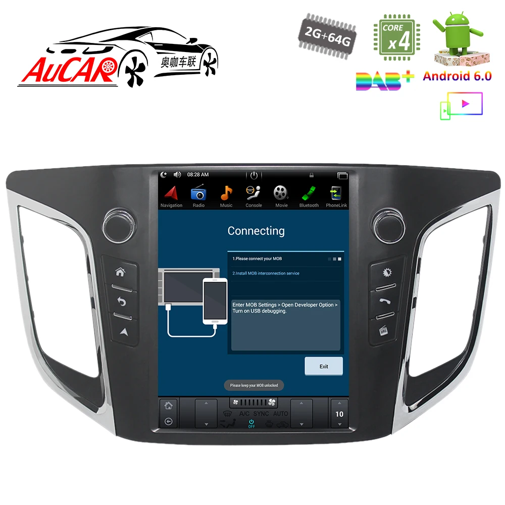 Автомагнитола Tesla в стиле Android для hyundai ix25 Creta gps мультимедийный Bluetooth радио WIFI 4G