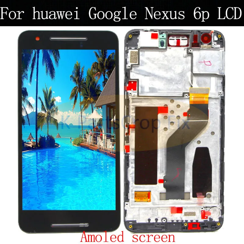 Черный Для 5," huawei Google Nexus 6P ЖК-дисплей сенсорный экран дигитайзер с рамкой в сборе Замена Nexus 6P lcd