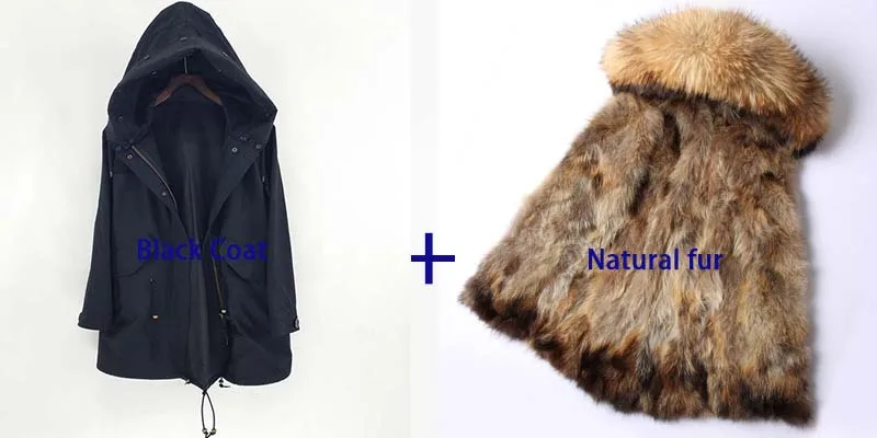 Waterproof Coat S-7XL Водонепроницаемая парка, пальто из натурального меха, зимняя куртка для женщин, натуральный мех енота, меховой воротник, Лисий мех, подкладка, теплая Толстая Уличная одежда - Color: Waterproof Coat