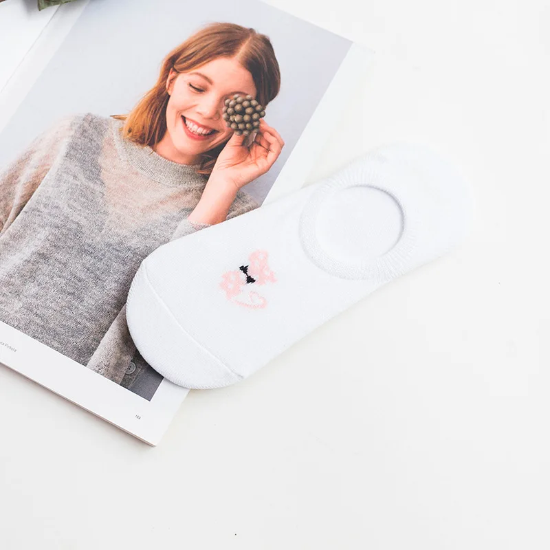 Летние милые носки рисунком кота MS мультфильма Тапочки закрывающие носок