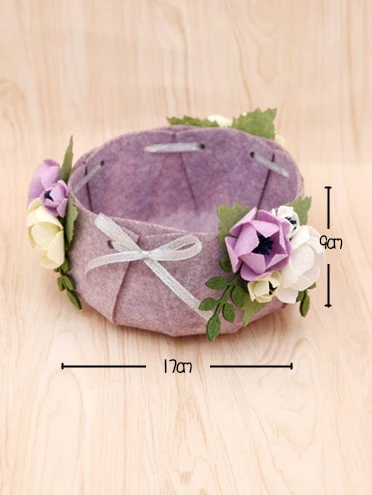 Handmade DIY Storage Basket Felt Cloth Flower Box For Special Gifts Home Desk Decoration Material Package | Дом и сад