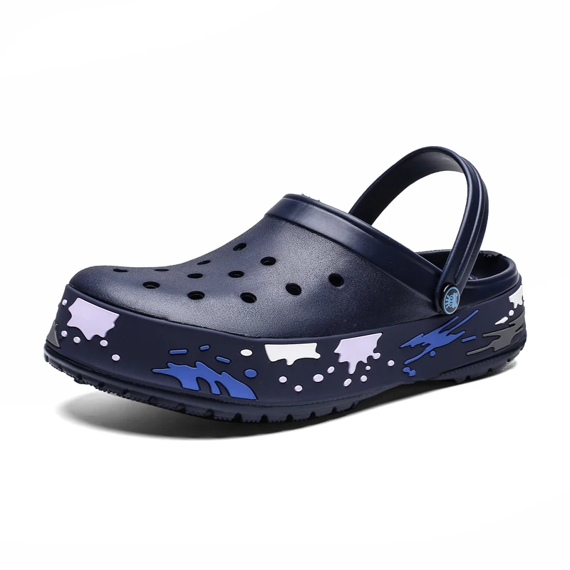 Blue Male Обувь Crocks; Мужская обувь; сандалии с кроком; Sandalias; Летняя обувь; Sandalen; шлепанцы; Sandalet hombre Sandali; сабо с кроком; Новинка года - Цвет: Blue Male
