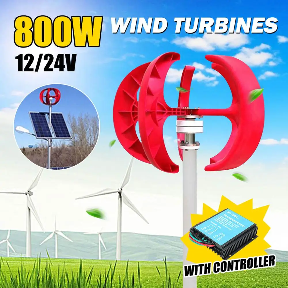 800W 12 V/24 V ветряной Мощность генератор вертикэл Винд T urbine Фонари 5 лопасти и двигатель водяной насос с контроллером для дома streelight Hy брод использования