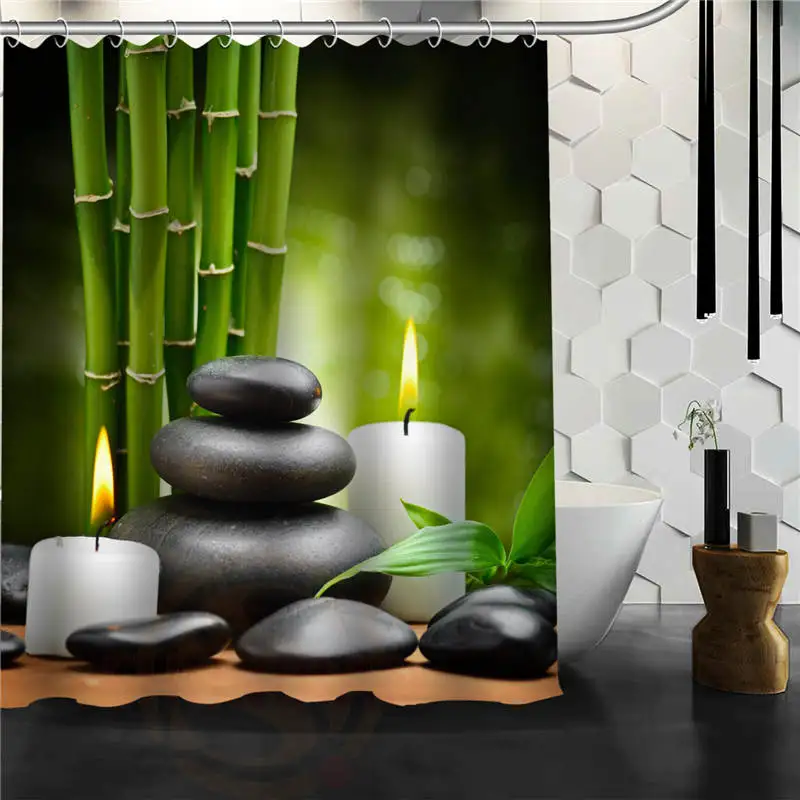 Классическая дзен-каменная Водонепроницаемая занавеска для душа под заказ