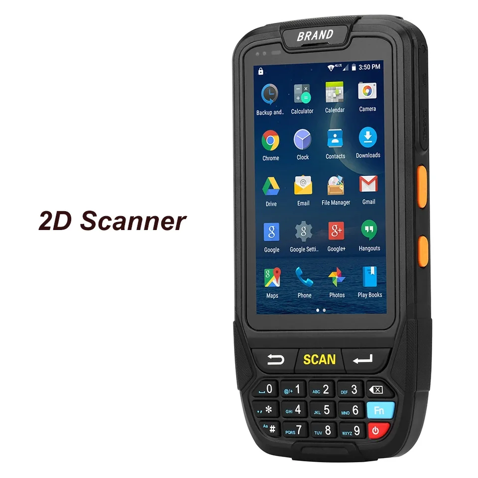 2D Scanner Партиями по 4 дюйма Сенсорный экран IP65 Водонепроницаемый промышленный кпк портативный терминал 1D 2D лазерный сканер штрих-кода для andorid 7,0 - Цвет: 2D Scanner